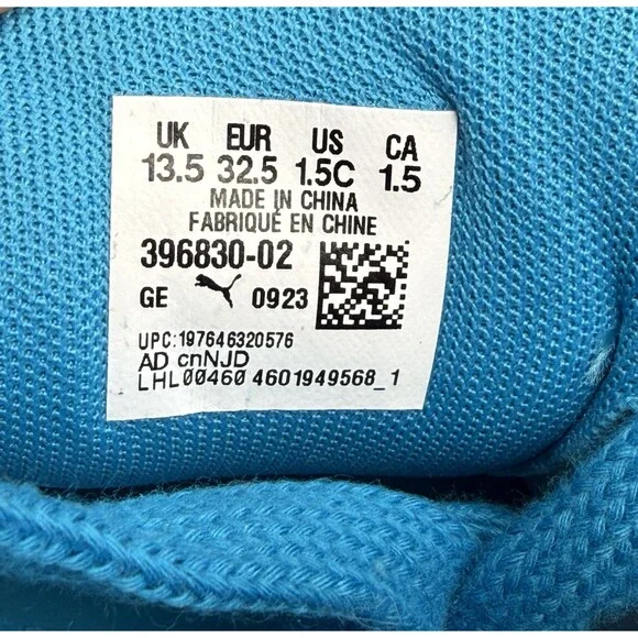 PUMA Fenty x Creeper Phatty Kids Sneakers Sz 1.5Y Blue Suede Casual Unisex Shoes - Picture 6 of 9